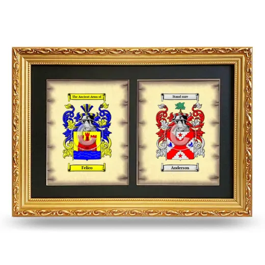 Double Coat of Arms Framed - Gold