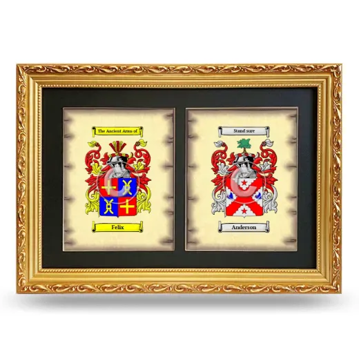 Double Coat of Arms Framed - Gold