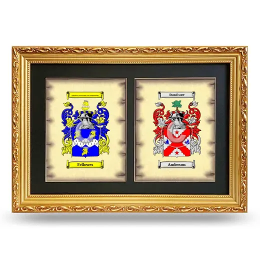 Double Coat of Arms Framed - Gold