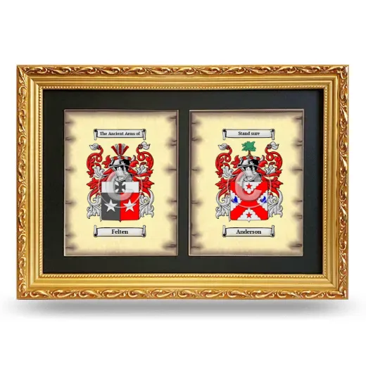 Double Coat of Arms Framed - Gold