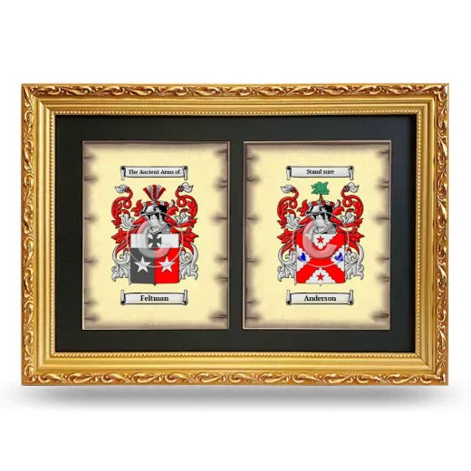 Double Coat of Arms Framed - Gold