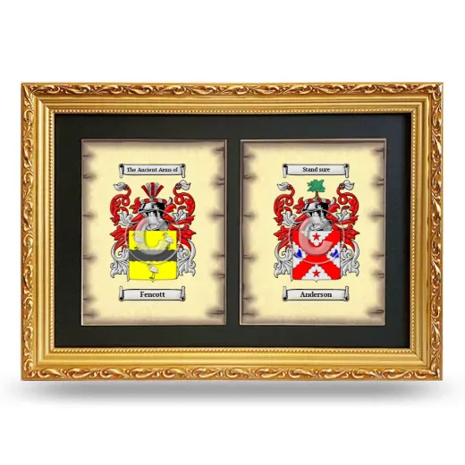 Double Coat of Arms Framed - Gold