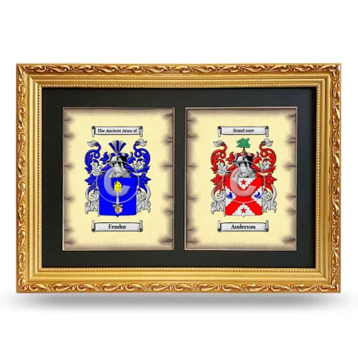 Double Coat of Arms Framed - Gold