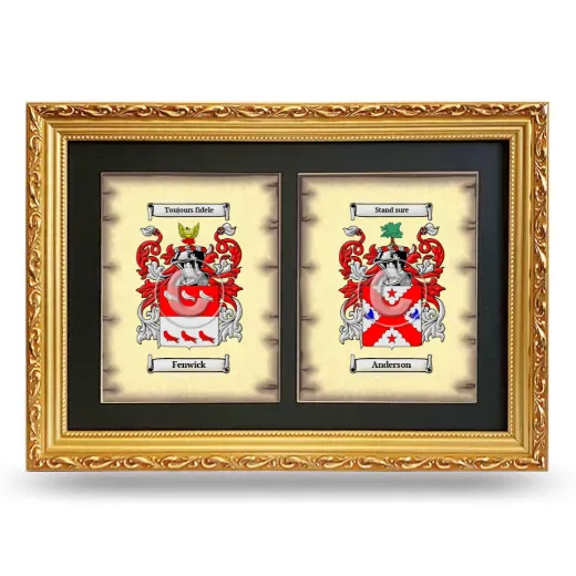 Double Coat of Arms Framed - Gold