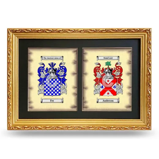 Double Coat of Arms Framed - Gold