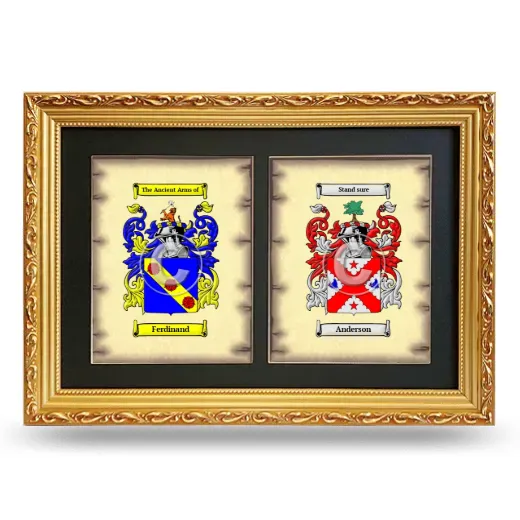 Double Coat of Arms Framed - Gold