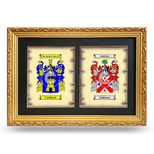 Double Coat of Arms Framed - Gold