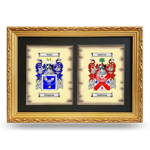 Double Coat of Arms Framed - Gold