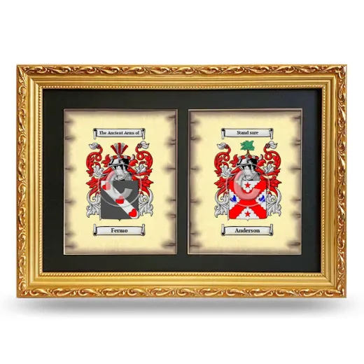 Double Coat of Arms Framed - Gold
