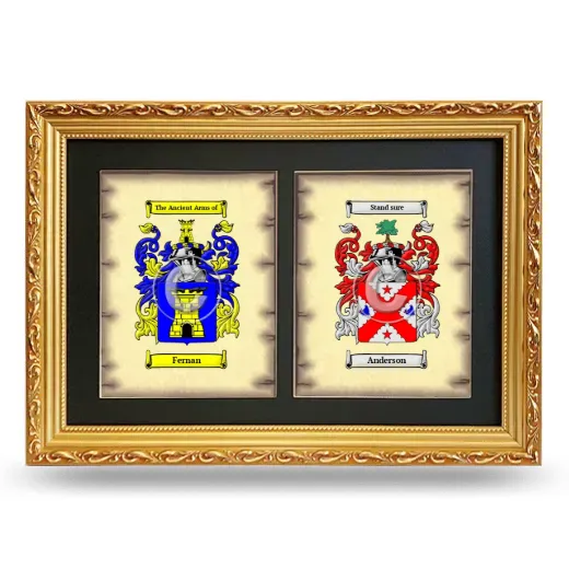 Double Coat of Arms Framed - Gold