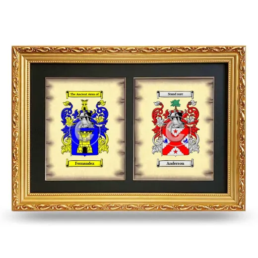 Double Coat of Arms Framed - Gold