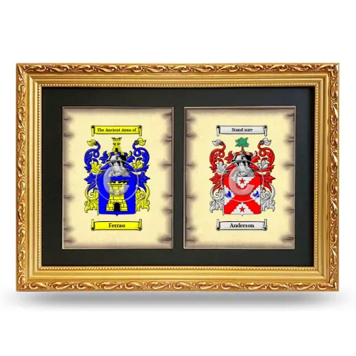 Double Coat of Arms Framed - Gold