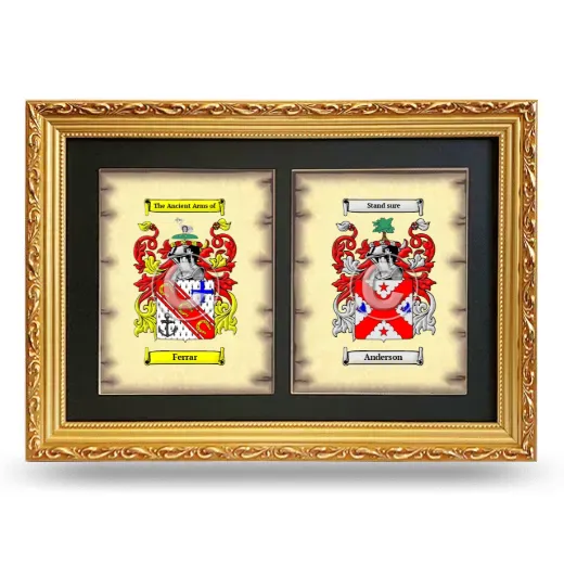 Double Coat of Arms Framed - Gold