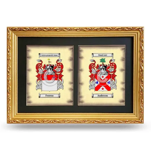 Double Coat of Arms Framed - Gold