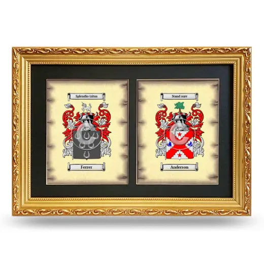 Double Coat of Arms Framed - Gold
