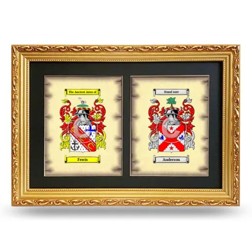 Double Coat of Arms Framed - Gold