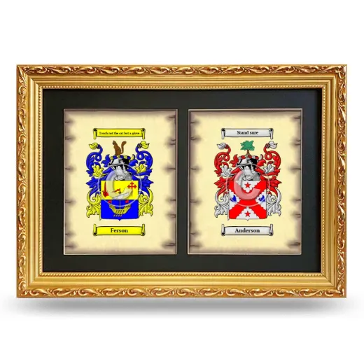 Double Coat of Arms Framed - Gold