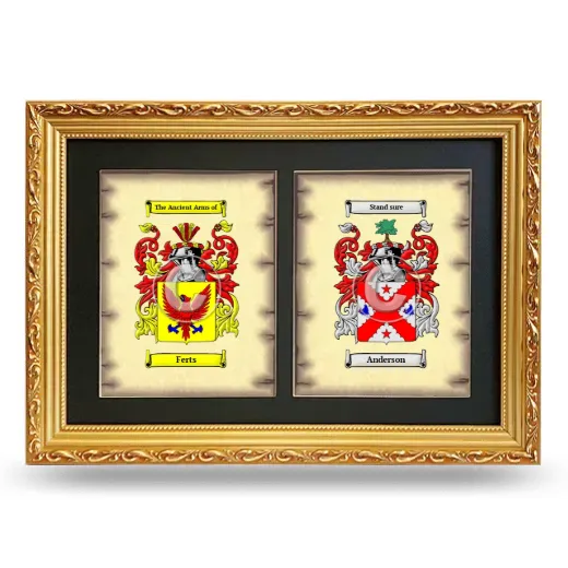Double Coat of Arms Framed - Gold