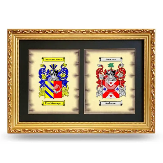Double Coat of Arms Framed - Gold