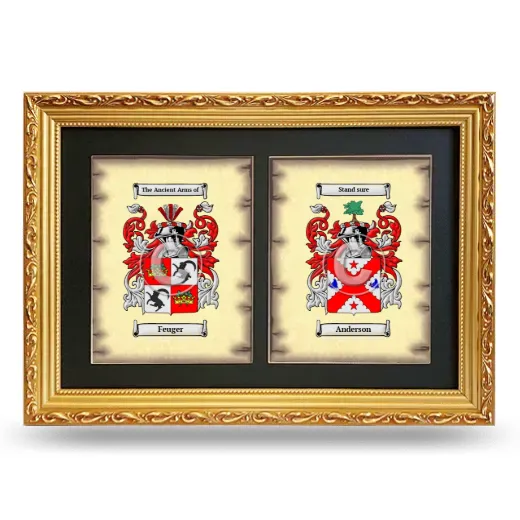 Double Coat of Arms Framed - Gold