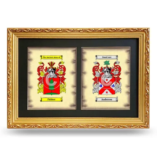 Double Coat of Arms Framed - Gold