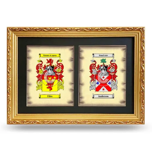 Double Coat of Arms Framed - Gold