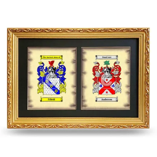 Double Coat of Arms Framed - Gold