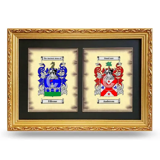 Double Coat of Arms Framed - Gold
