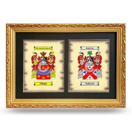 Double Coat of Arms Framed - Gold