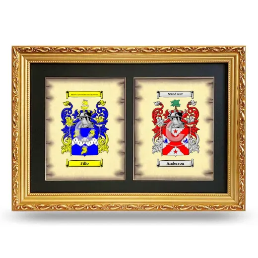 Double Coat of Arms Framed - Gold