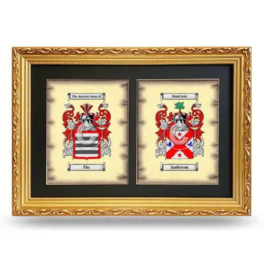 Double Coat of Arms Framed - Gold