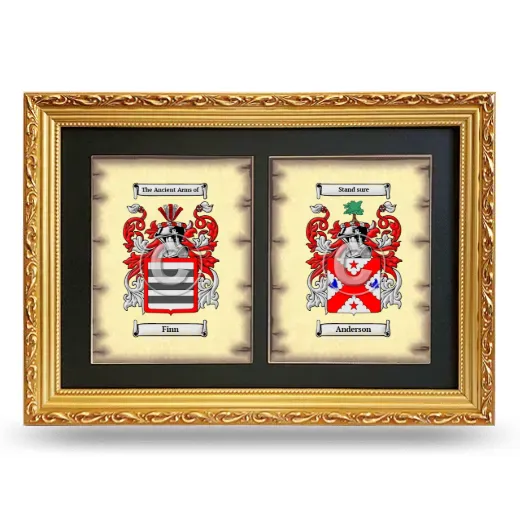 Double Coat of Arms Framed - Gold
