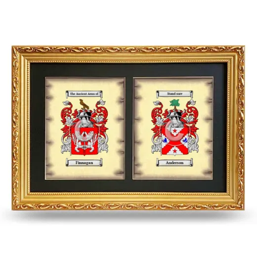 Double Coat of Arms Framed - Gold