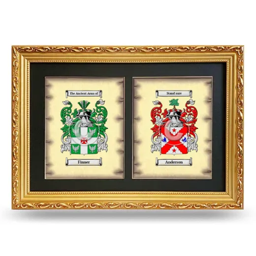 Double Coat of Arms Framed - Gold