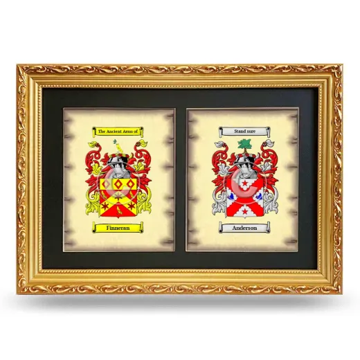 Double Coat of Arms Framed - Gold