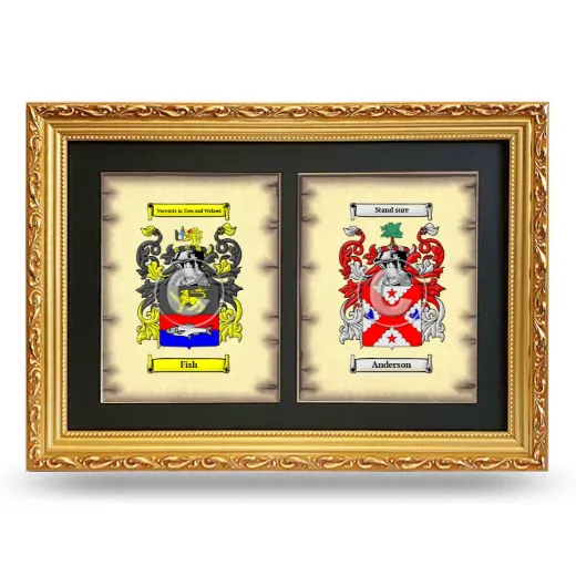Double Coat of Arms Framed - Gold