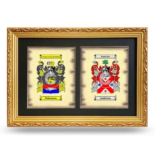 Double Coat of Arms Framed - Gold