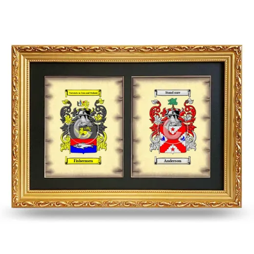 Double Coat of Arms Framed - Gold