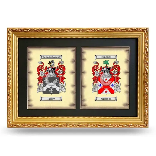 Double Coat of Arms Framed - Gold