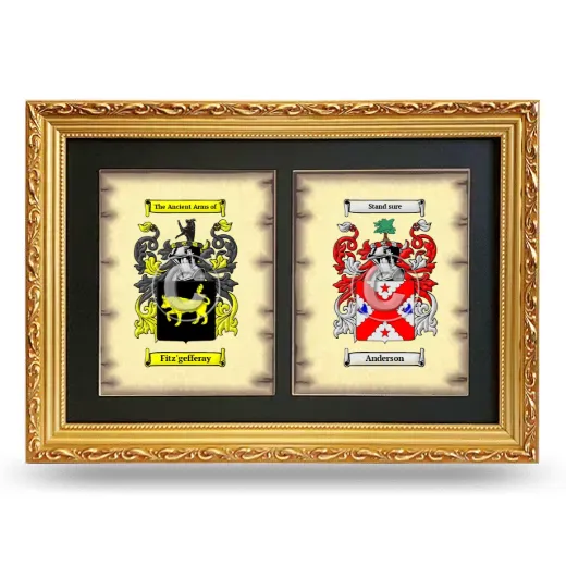 Double Coat of Arms Framed - Gold