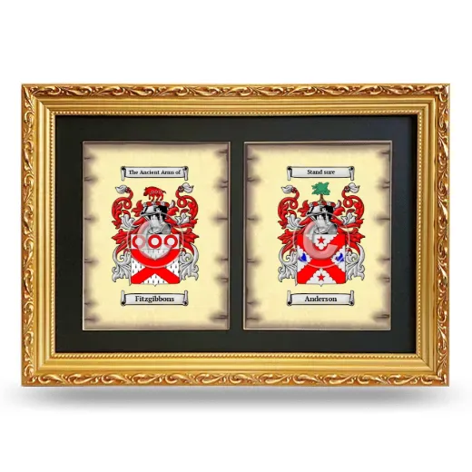 Double Coat of Arms Framed - Gold