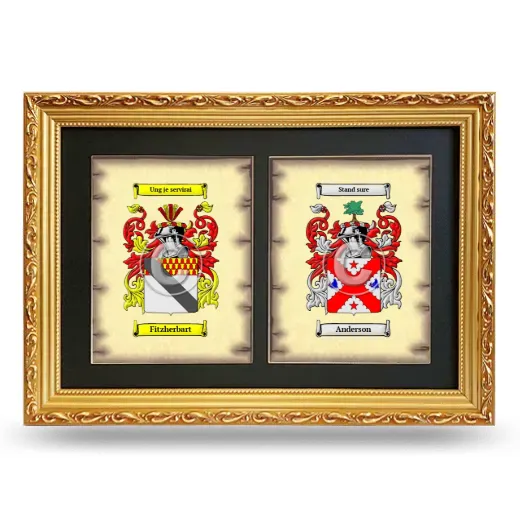 Double Coat of Arms Framed - Gold