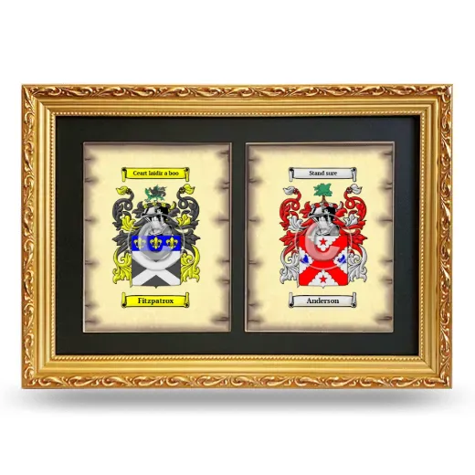 Double Coat of Arms Framed - Gold
