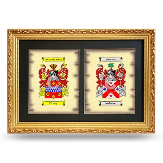 Double Coat of Arms Framed - Gold