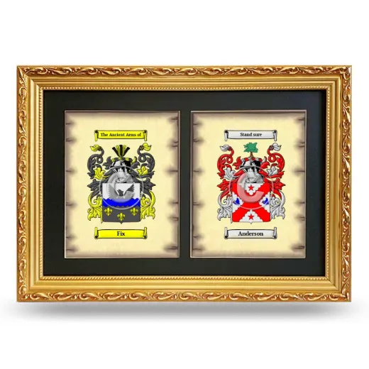 Double Coat of Arms Framed - Gold