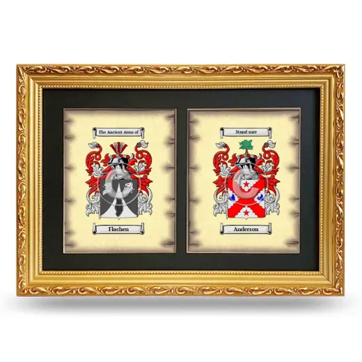 Double Coat of Arms Framed - Gold
