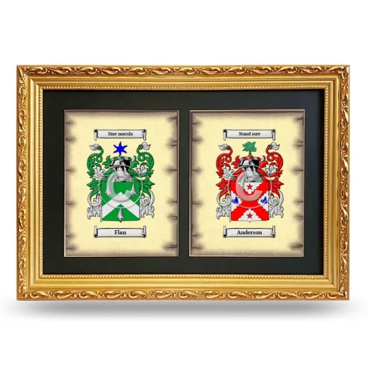 Double Coat of Arms Framed - Gold