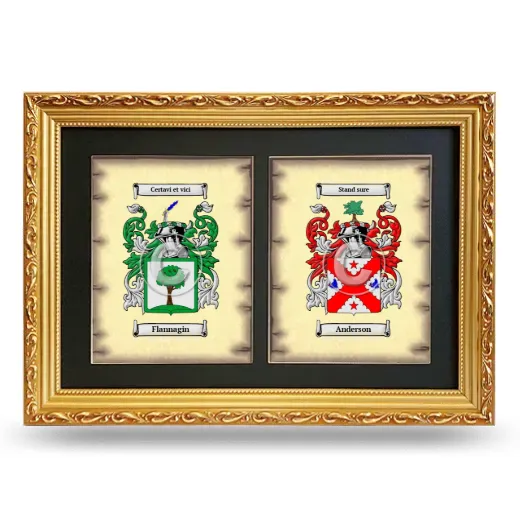 Double Coat of Arms Framed - Gold