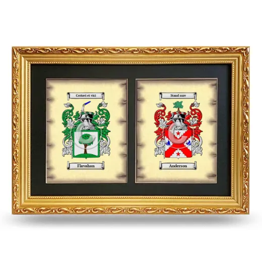 Double Coat of Arms Framed - Gold