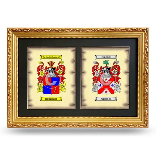 Double Coat of Arms Framed - Gold
